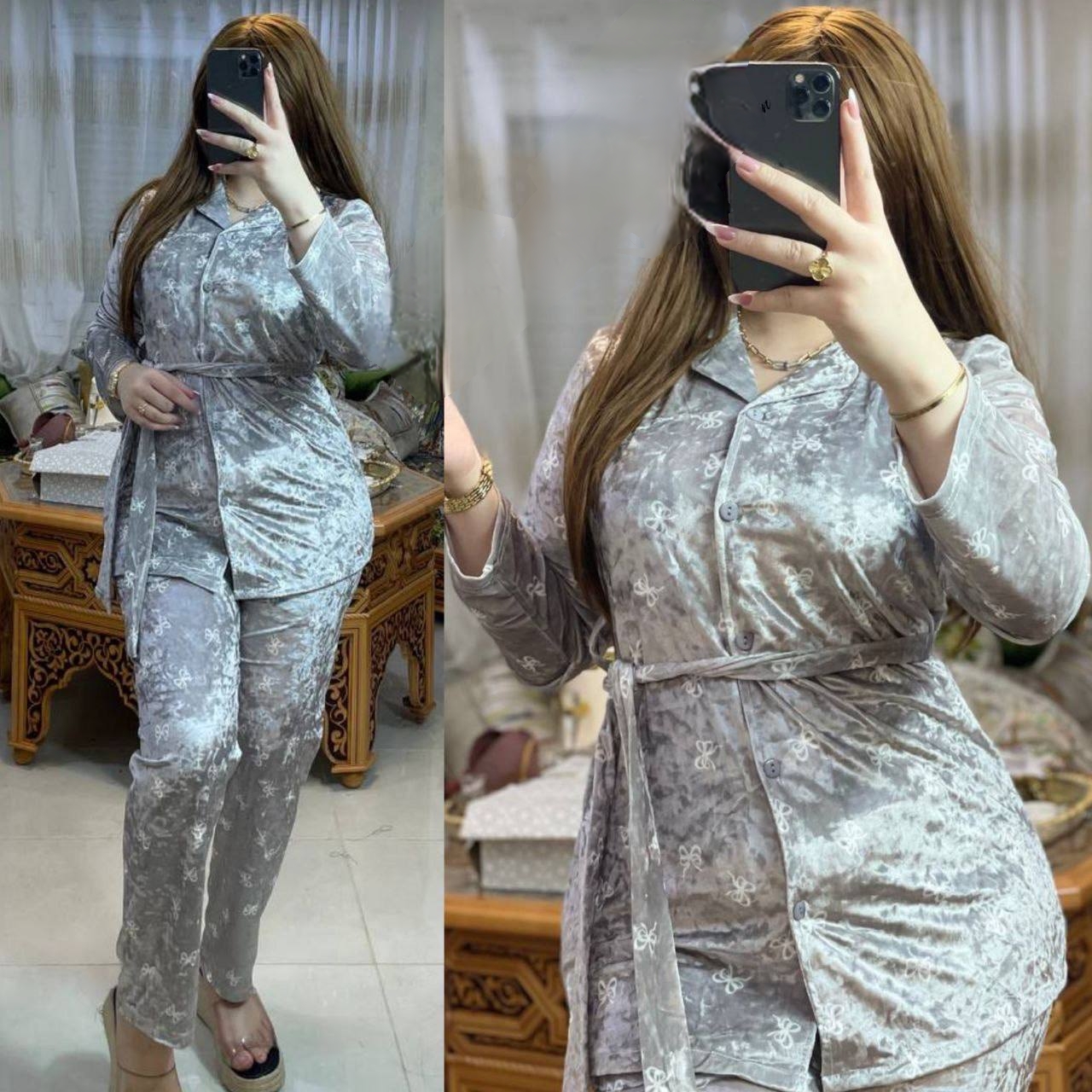 بيجاما 3 بياس بالحزام