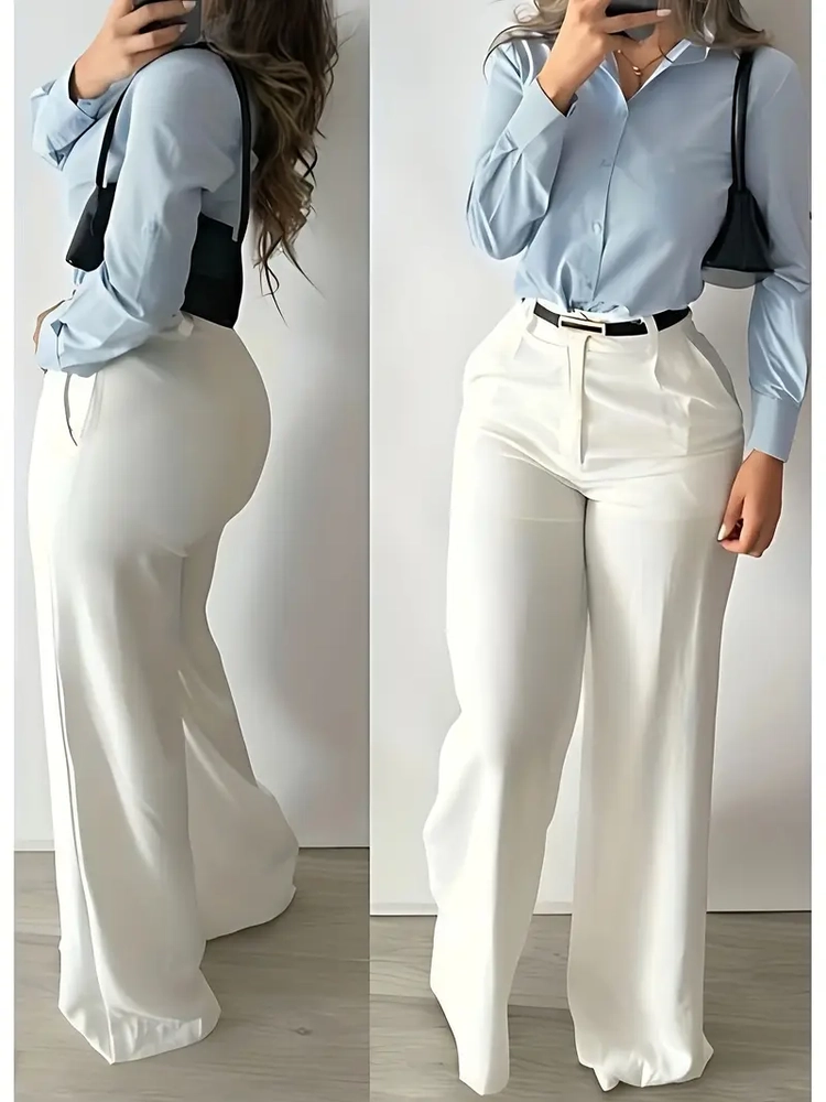 سروال نسائي أنيق وواسع الساق