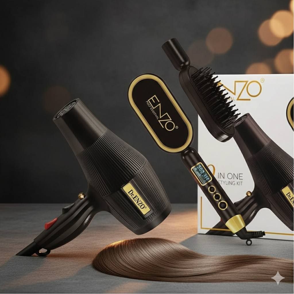 Kit de coiffure multifonction Dr. ENZO Professional - Ensemble tout-en-un