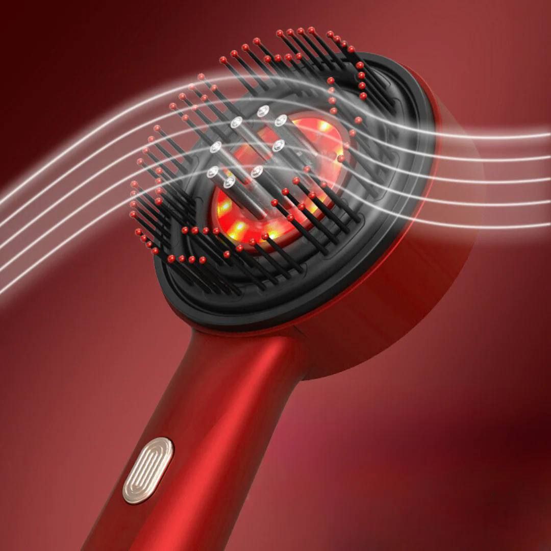 Brosse de massage avec luminothérapie LED - Traitement capillaire