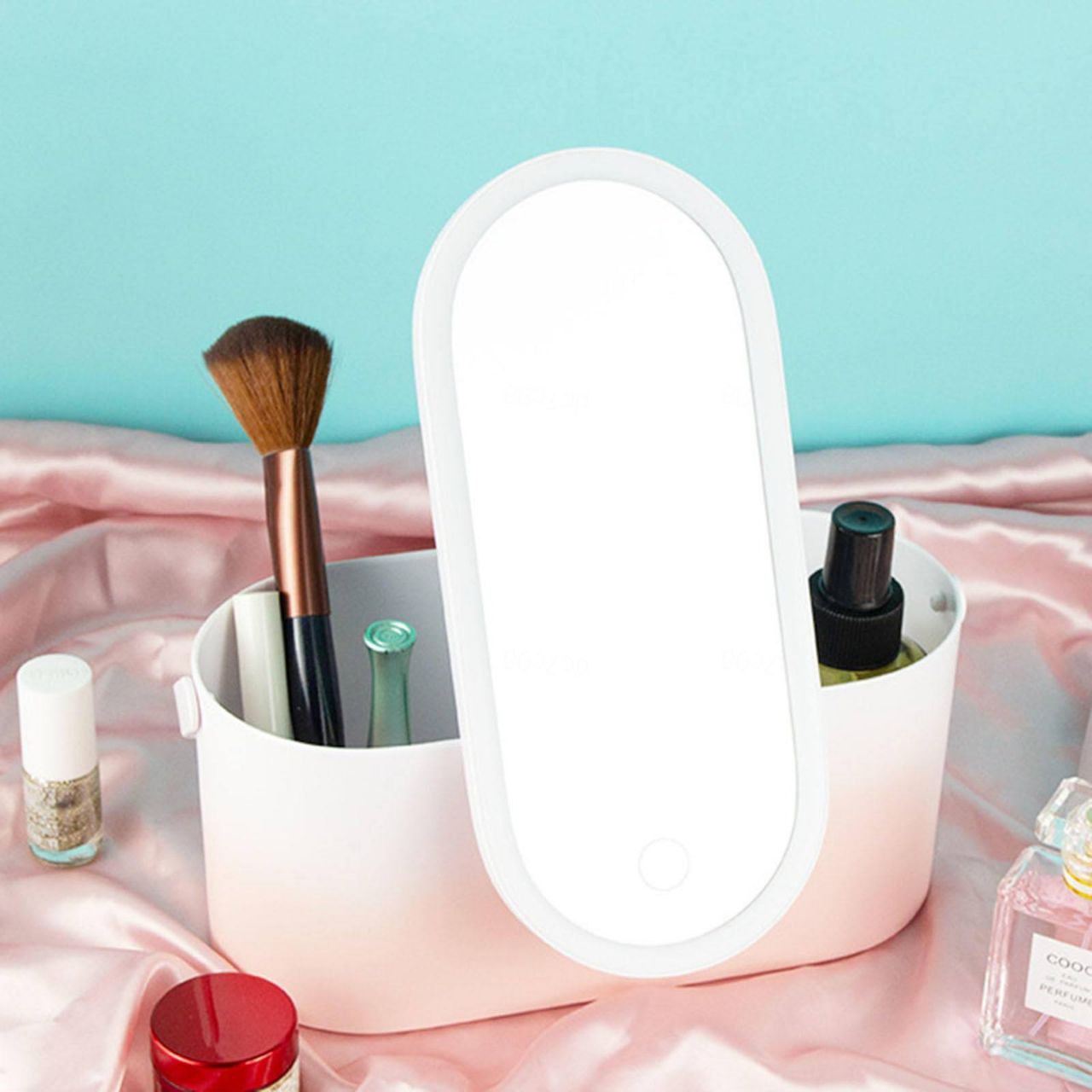 Organisateur de maquillage avec miroir LED