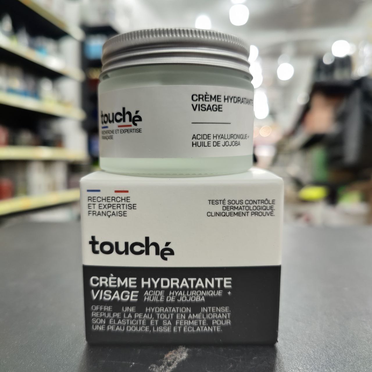Touché Crème Hydratante Visage à l'Acide Hyaluronique et Huile de Jojoba - 50ml.